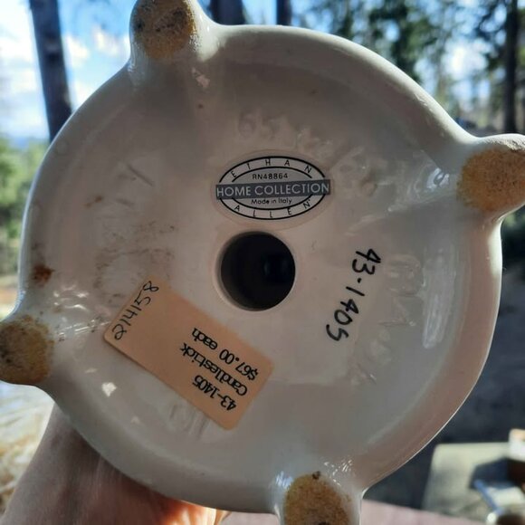 Vintage Ethan Allen Fine Porcelain Candlesticks Made in Italy - Picture 4 of 6